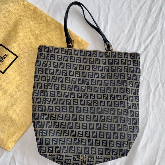 Fendi Vintage Leather-Trimmed Zucchino Tote!!! - Picture 6 of 14